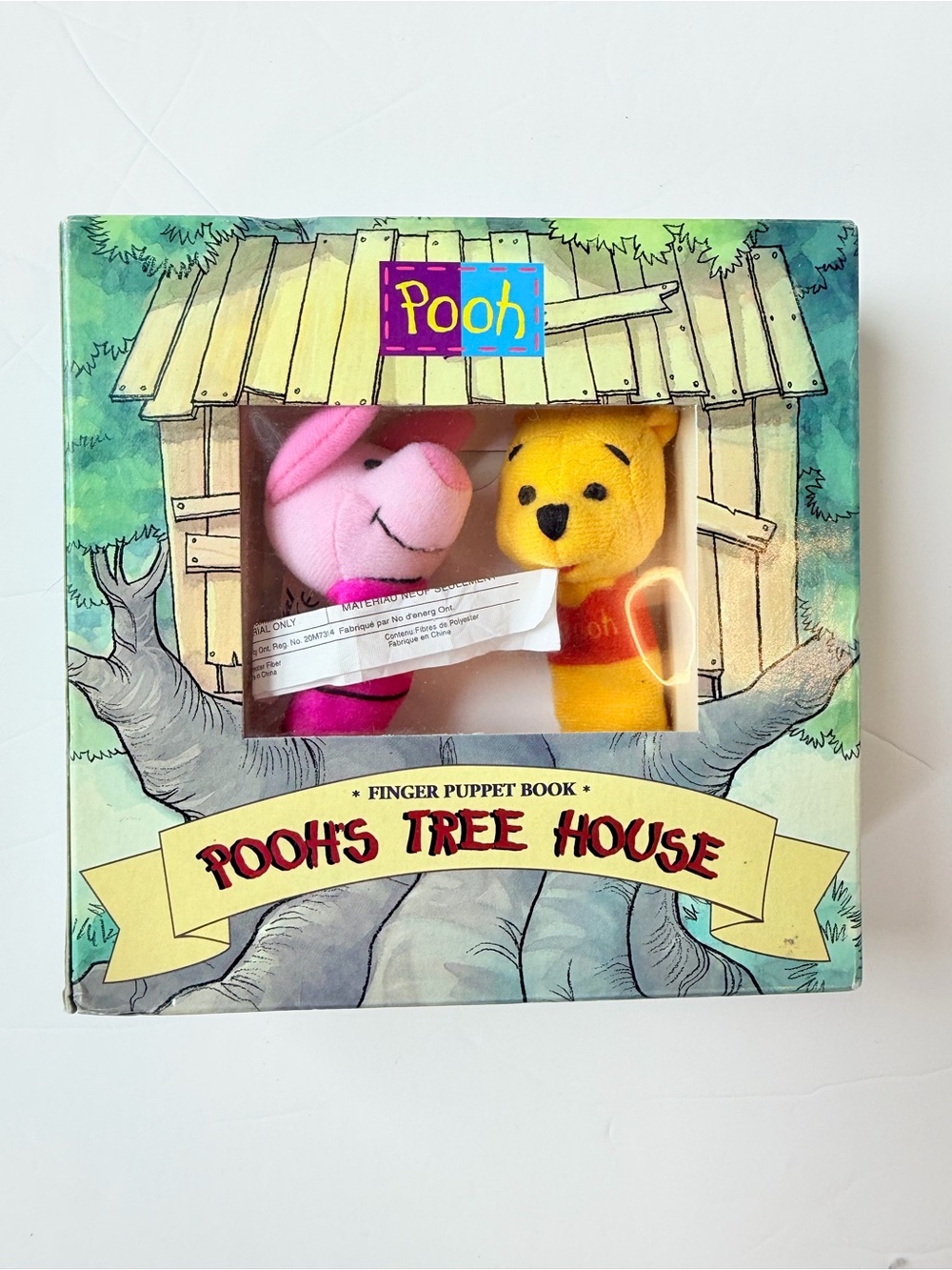 Vintage 1999 Disney Piglet & Pooh Finger Puppet Book